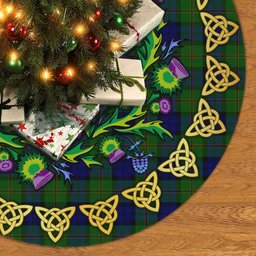 ScotsTee Shop Scottish Dundas Modern Thistle Celtic Knot Tartan Christmas Tree Skirt