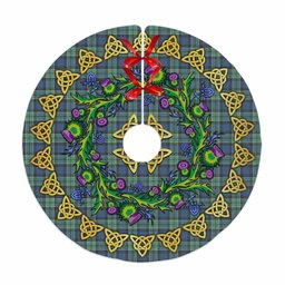 ScotsTee Shop Scottish Leslie Hunting Ancient Thistle Celtic Knot Tartan Christmas Tree Skirt