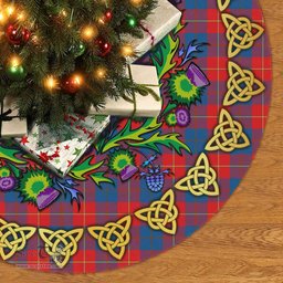 ScotsTee Shop Scottish Galloway Red Thistle Celtic Knot Tartan Christmas Tree Skirt