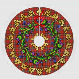 ScotsTee Shop Scottish Fraser Weathered Thistle Celtic Knot Tartan Christmas Tree Skirt