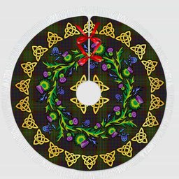 ScotsTee Shop Scottish Cunningham Hunting Modern Thistle Celtic Knot Tartan Christmas Tree Skirt