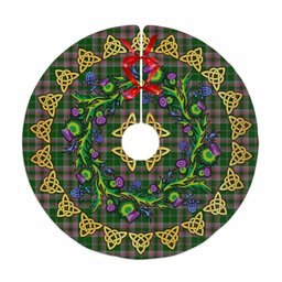 ScotsTee Shop Scottish Gray Hunting Thistle Celtic Knot Tartan Christmas Tree Skirt