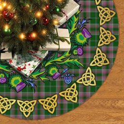ScotsTee Shop Scottish Gray Hunting Thistle Celtic Knot Tartan Christmas Tree Skirt