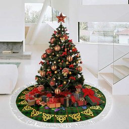 ScotsTee Shop Scottish Kincaid Modern Thistle Celtic Knot Tartan Christmas Tree Skirt
