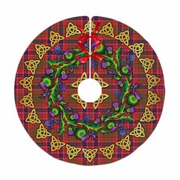 ScotsTee Shop Scottish Lumsden Modern Thistle Celtic Knot Tartan Christmas Tree Skirt