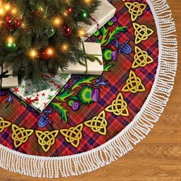 ScotsTee Shop Scottish Lumsden Modern Thistle Celtic Knot Tartan Christmas Tree Skirt