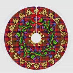 ScotsTee Shop Scottish Lumsden Modern Thistle Celtic Knot Tartan Christmas Tree Skirt