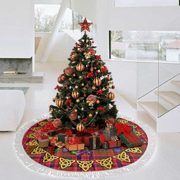 ScotsTee Shop Scottish Lumsden Modern Thistle Celtic Knot Tartan Christmas Tree Skirt