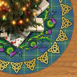 ScotsTee Shop Scottish Hamilton Hunting Ancient Thistle Celtic Knot Tartan Christmas Tree Skirt