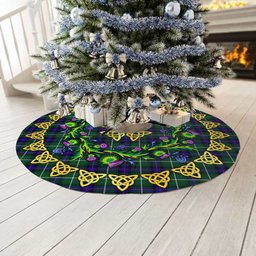 ScotsTee Shop Scottish MacDonald of the Isles Hunting Modern Thistle Celtic Knot Tartan Christmas Tree Skirt