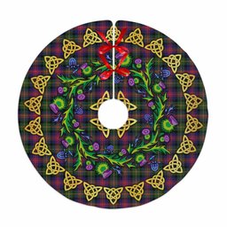 ScotsTee Shop Scottish Logan Modern Thistle Celtic Knot Tartan Christmas Tree Skirt