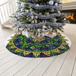 ScotsTee Shop Scottish Davidson of Tulloch Thistle Celtic Knot Tartan Christmas Tree Skirt