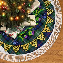 ScotsTee Shop Scottish Davidson of Tulloch Thistle Celtic Knot Tartan Christmas Tree Skirt