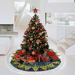 ScotsTee Shop Scottish Davidson of Tulloch Thistle Celtic Knot Tartan Christmas Tree Skirt