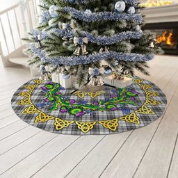 ScotsTee Shop Scottish Douglas Grey Modern Thistle Celtic Knot Tartan Christmas Tree Skirt