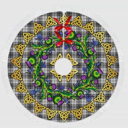 ScotsTee Shop Scottish Douglas Grey Modern Thistle Celtic Knot Tartan Christmas Tree Skirt