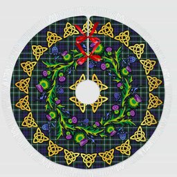 ScotsTee Shop Scottish Graham of Montrose Modern Thistle Celtic Knot Tartan Christmas Tree Skirt