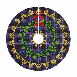 ScotsTee Shop Scottish Dunlop Modern Thistle Celtic Knot Tartan Christmas Tree Skirt