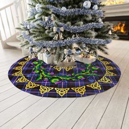 ScotsTee Shop Scottish Dunlop Modern Thistle Celtic Knot Tartan Christmas Tree Skirt