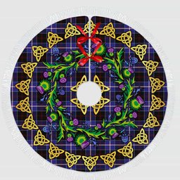 ScotsTee Shop Scottish Dunlop Modern Thistle Celtic Knot Tartan Christmas Tree Skirt