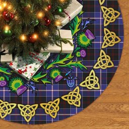 ScotsTee Shop Scottish Dunlop Modern Thistle Celtic Knot Tartan Christmas Tree Skirt
