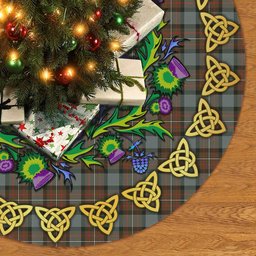 ScotsTee Shop Scottish Fergusson Weathered Thistle Celtic Knot Tartan Christmas Tree Skirt