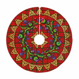 ScotsTee Shop Scottish MacDonnell of Keppoch Modern Thistle Celtic Knot Tartan Christmas Tree Skirt