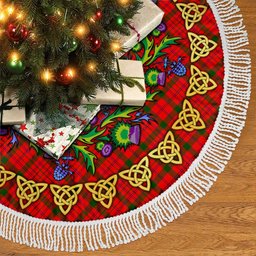 ScotsTee Shop Scottish MacDonnell of Keppoch Modern Thistle Celtic Knot Tartan Christmas Tree Skirt