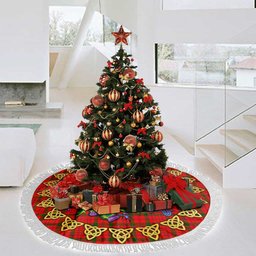 ScotsTee Shop Scottish MacDonnell of Keppoch Modern Thistle Celtic Knot Tartan Christmas Tree Skirt