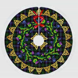 ScotsTee Shop Scottish Galbraith Modern Thistle Celtic Knot Tartan Christmas Tree Skirt