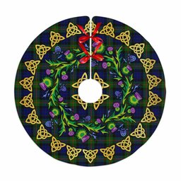 ScotsTee Shop Scottish Gunn Modern Thistle Celtic Knot Tartan Christmas Tree Skirt