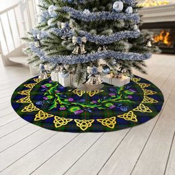 ScotsTee Shop Scottish Gunn Modern Thistle Celtic Knot Tartan Christmas Tree Skirt