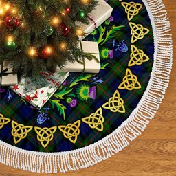 ScotsTee Shop Scottish Gunn Modern Thistle Celtic Knot Tartan Christmas Tree Skirt