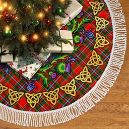 ScotsTee Shop Scottish Drummond of Perth Thistle Celtic Knot Tartan Christmas Tree Skirt