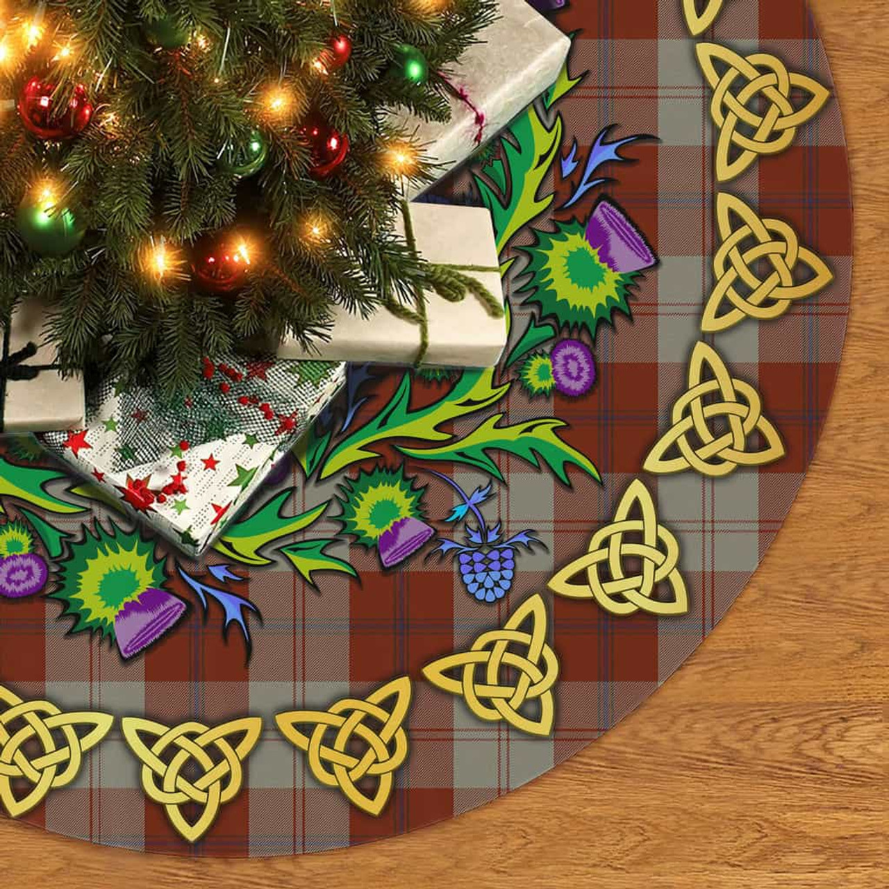 ScotsTee Shop Scottish Davidson Dress Dancers Thistle Celtic Knot Tartan Christmas Tree Skirt