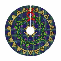 ScotsTee Shop Scottish Hamilton Hunting Modern Thistle Celtic Knot Tartan Christmas Tree Skirt