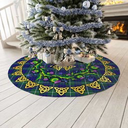 ScotsTee Shop Scottish Hamilton Hunting Modern Thistle Celtic Knot Tartan Christmas Tree Skirt