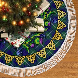 ScotsTee Shop Scottish Hamilton Hunting Modern Thistle Celtic Knot Tartan Christmas Tree Skirt