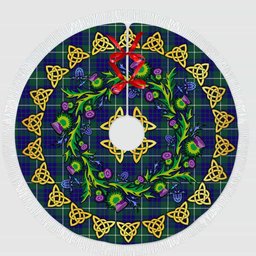 ScotsTee Shop Scottish Hamilton Hunting Modern Thistle Celtic Knot Tartan Christmas Tree Skirt
