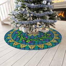 ScotsTee Shop Scottish Flower of Scotland Thistle Celtic Knot Tartan Christmas Tree Skirt