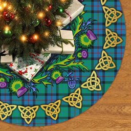 ScotsTee Shop Scottish Flower of Scotland Thistle Celtic Knot Tartan Christmas Tree Skirt