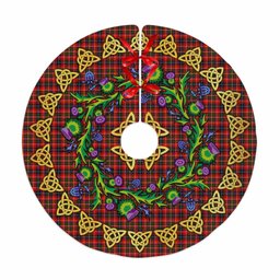 ScotsTee Shop Scottish Innes Modern Thistle Celtic Knot Tartan Christmas Tree Skirt