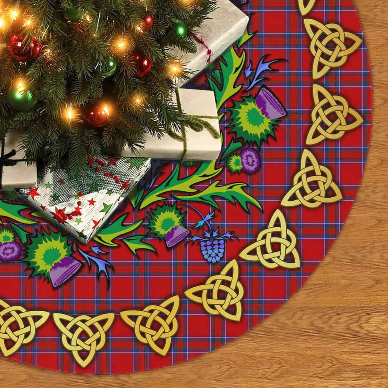 ScotsTee Shop Scottish Inverness District Thistle Celtic Knot Tartan Christmas Tree Skirt