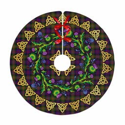 ScotsTee Shop Scottish MacDonnell of Glengarry Modern Thistle Celtic Knot Tartan Christmas Tree Skirt