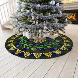 ScotsTee Shop Scottish Dundas Modern 02 Thistle Celtic Knot Tartan Christmas Tree Skirt