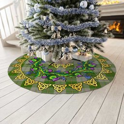 ScotsTee Shop Scottish Cunningham Dress Green Dancers Thistle Celtic Knot Tartan Christmas Tree Skirt