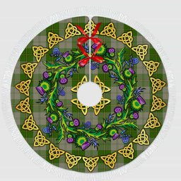 ScotsTee Shop Scottish Cunningham Dress Green Dancers Thistle Celtic Knot Tartan Christmas Tree Skirt