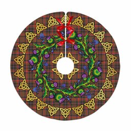 ScotsTee Shop Scottish Cumming Hunting Weathered Thistle Celtic Knot Tartan Christmas Tree Skirt