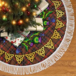 ScotsTee Shop Scottish Cumming Hunting Weathered Thistle Celtic Knot Tartan Christmas Tree Skirt