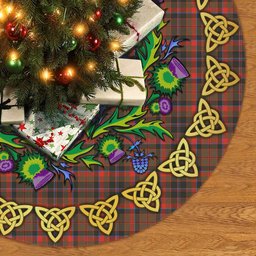 ScotsTee Shop Scottish Cumming Hunting Weathered Thistle Celtic Knot Tartan Christmas Tree Skirt